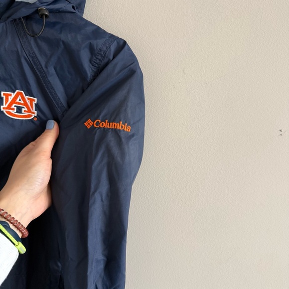Women’s Small Columbia Navy Blue Orange Auburn Windbreaker Rain Jacket - Picture 3 of 5